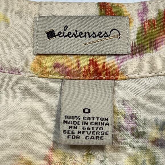 Elevenses Jacket Womens 0 Floral Print Button Front Peplum Hip Anthropologie - Picture 4 of 9